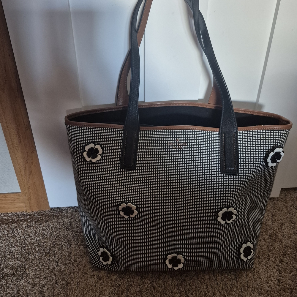 Kate Spade Black and White Checkered Tote